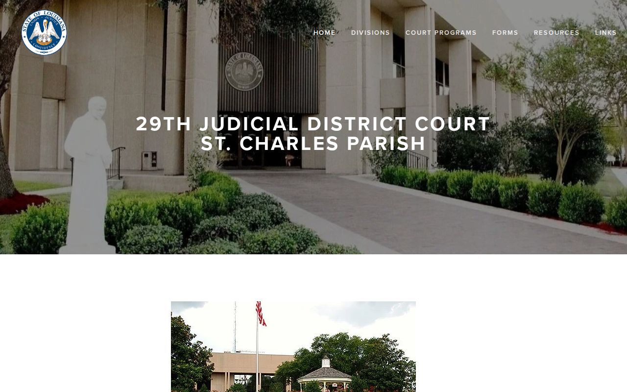 St. Charles Parish court docket Twenty-Ninth Judicial District Court homepage