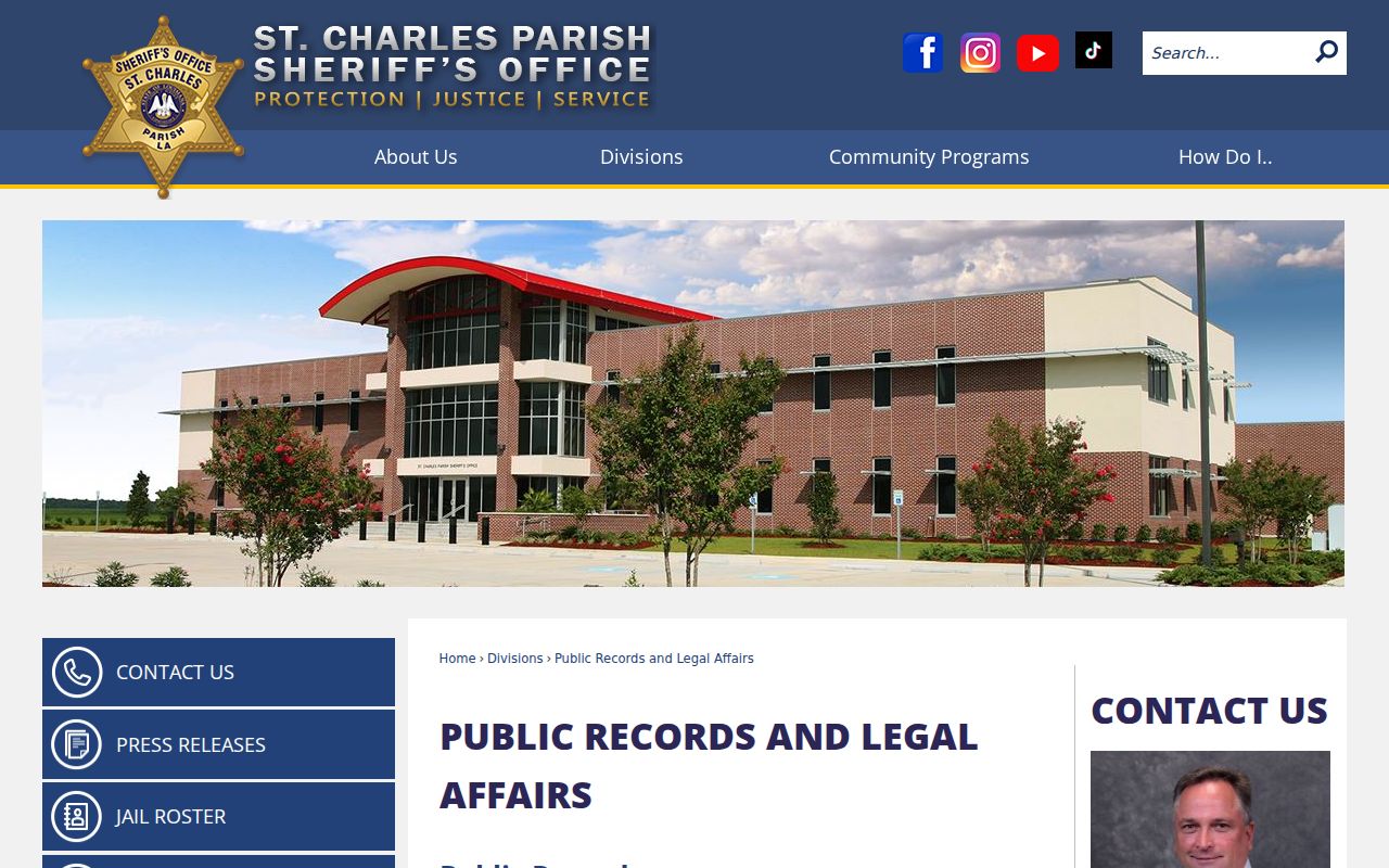 St. Charles Parish court records Sheriff public records request source